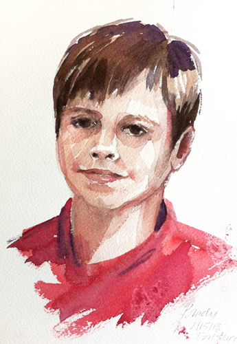 345x500 Watercolor Portraits Painted From Life - Watercolor Boy