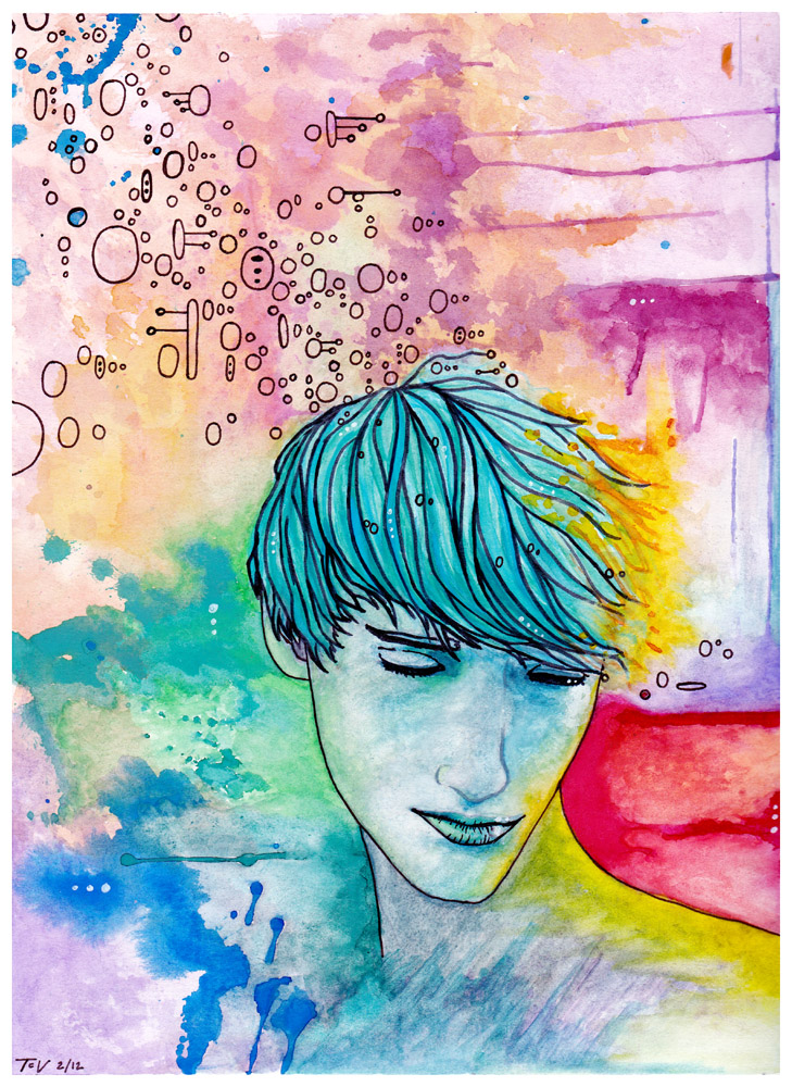 729x1000 Blue Watercolor Boy By Mothonfire - Watercolor Boy