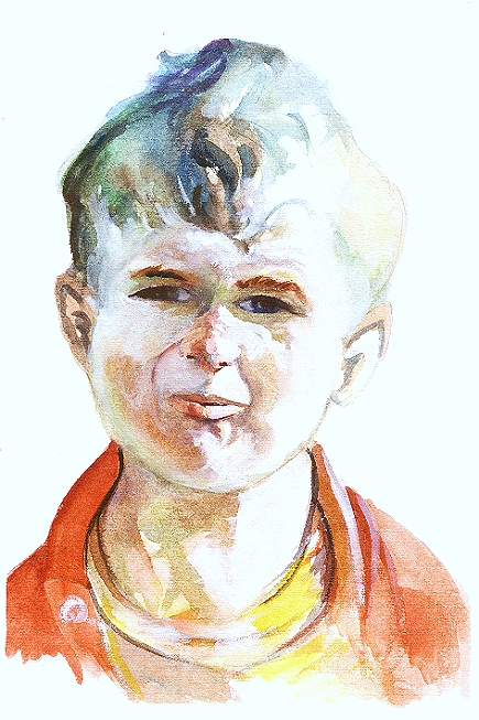 435x653 Boy In Watercolor By Ricardomassucatto - Watercolor Boy