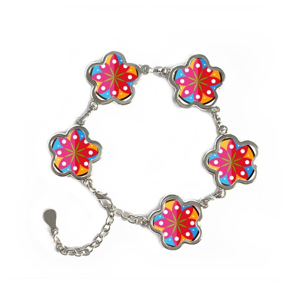 600x600 India Flavor Hinduism And Lotus Flower Watercolor Illustration - Watercolor Bracelet