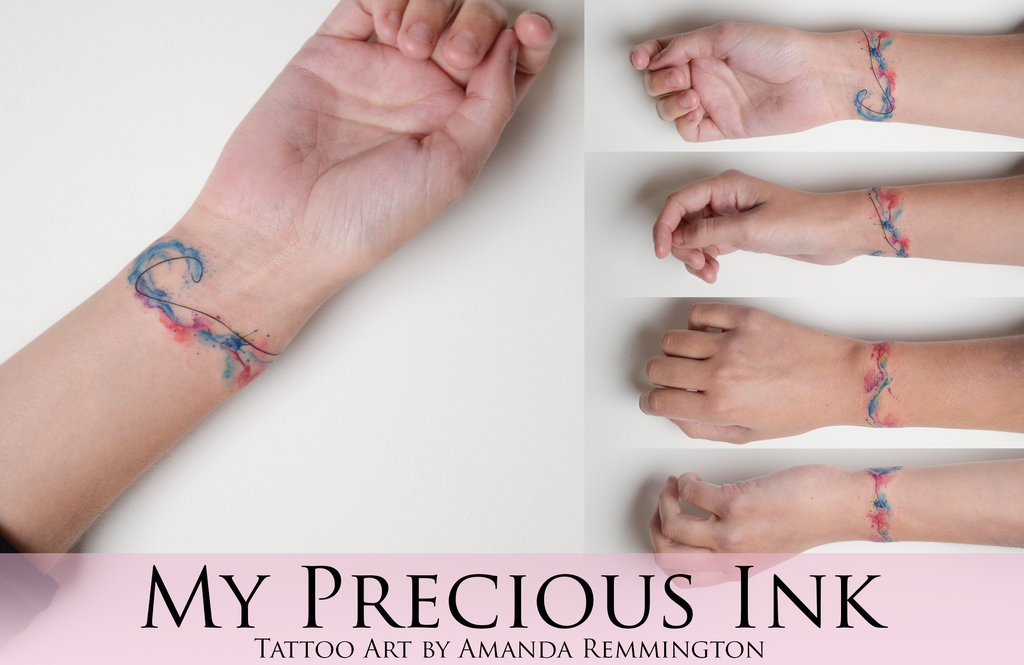 1024x665 Freehand Watercolor Wave Splah Bracelet By Mentjuh - Watercolor Bracelet