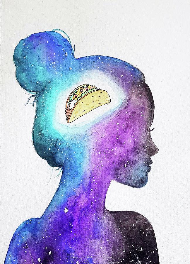 649x900 Love On The Brain Painting By Salwa Najm - Watercolor Brain