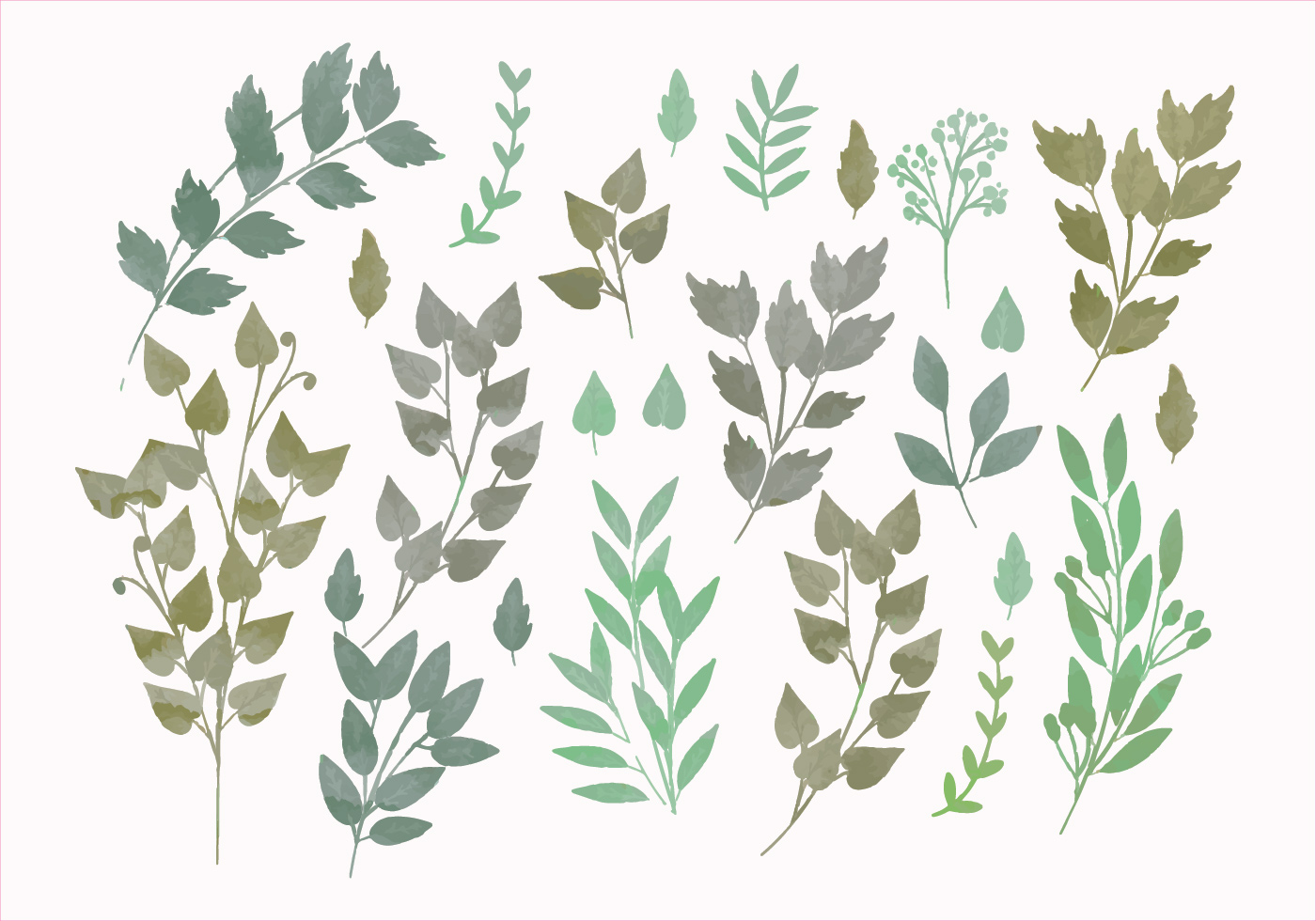 1400x980 Watercolor Branches Free Vector Art - Watercolor Branches