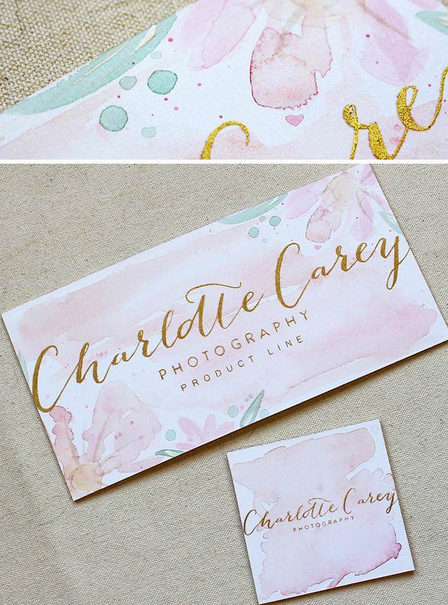 645x872 Maria C. Gold Foil And Watercolor Branding Stationery - Watercolor Branding