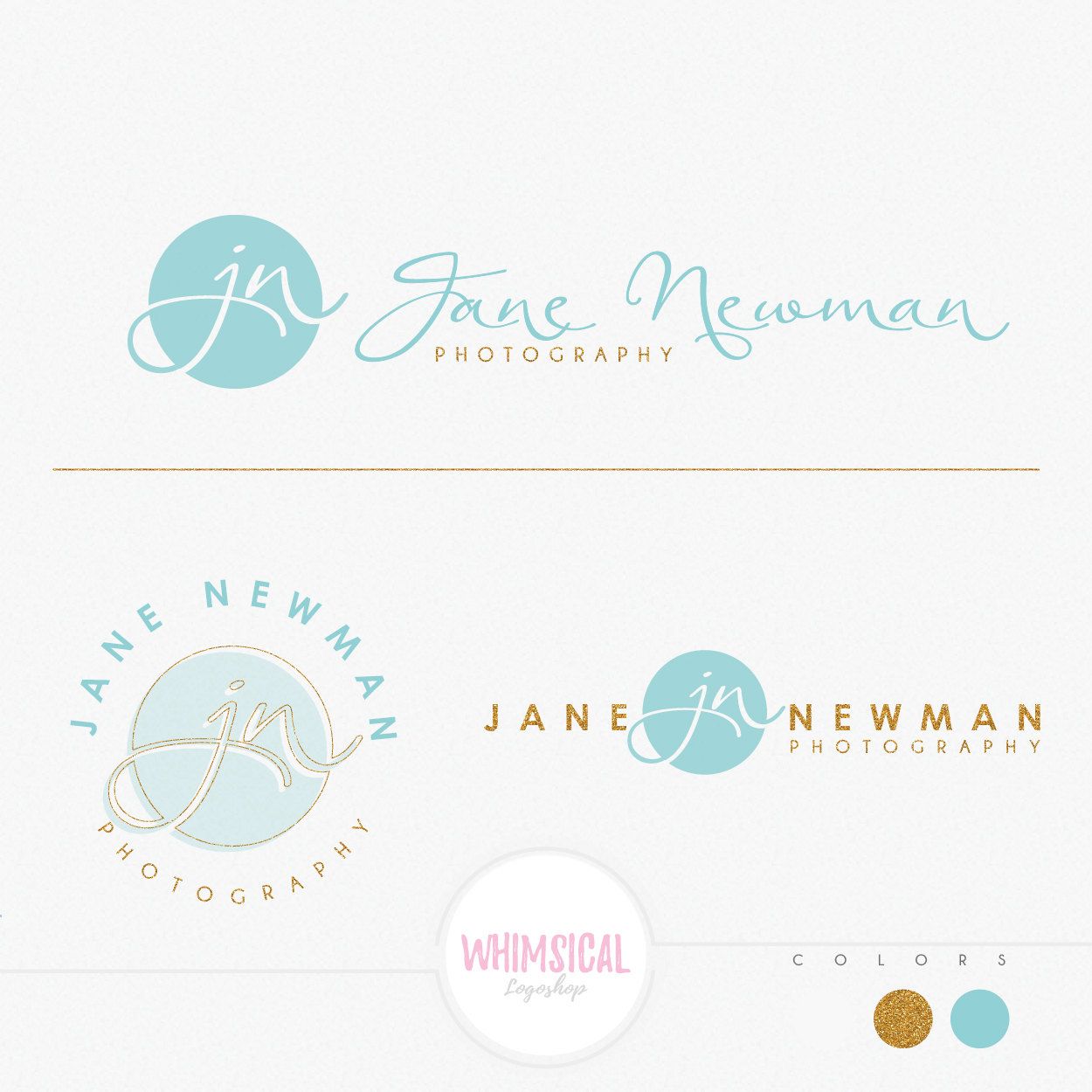 1250x1250 Photographer Name Design 1 Feminine Watercolor Branding Package - Watercolor Branding