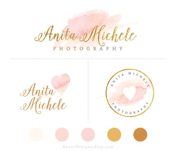 570x481 Watercolor Branding Package Premade Logo Design With Etsy - Watercolor Branding