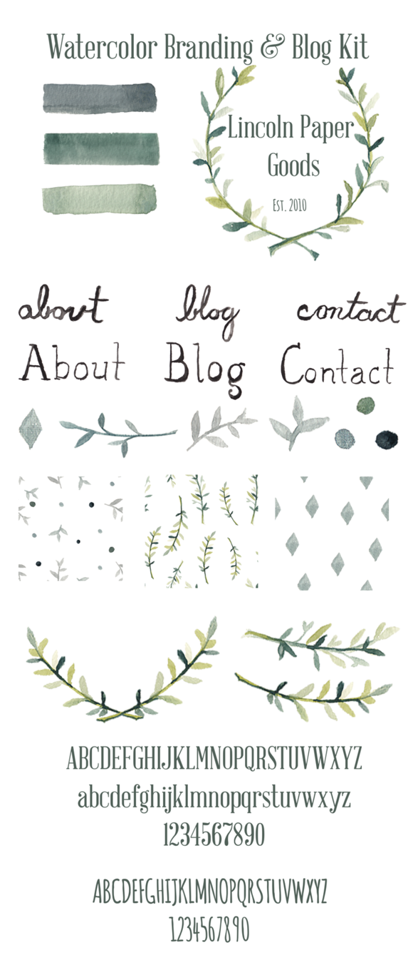 580x1339 Watercolor Branding And Blog Kit By Dot And Dash Creative On - Watercolor Branding