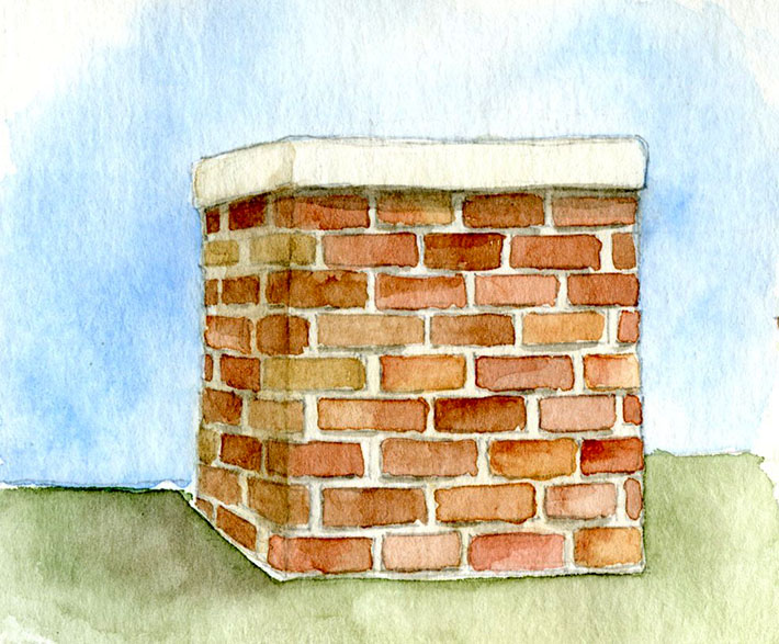 710x587 Learn How To Draw And Paint Brick With This Free Tutorial - Watercolor Brick Wall