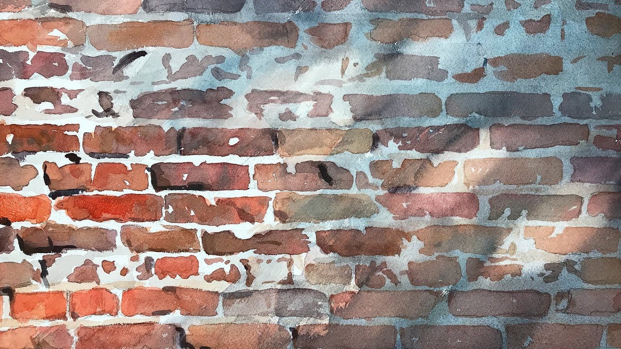 1280x720 Watercolor Live Lesson - Watercolor Brick Wall
