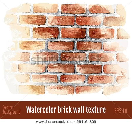 450x426 Watercolor Brick Wall. Drawing Bricks, Watercolor - Watercolor Brick Wall