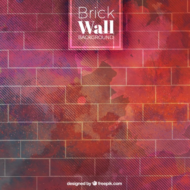 626x626 Brick Wall With Watercolors Vector Free Download - Watercolor Brick Wall