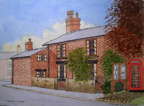 500x369 Painting Brick Buildings In Watercolor - Watercolor Bricks