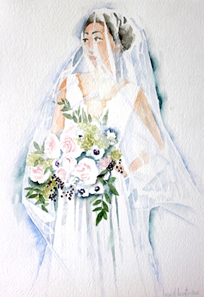 400x581 Meet The Local Artist Who Can Capture Your Wedding With A Live - Watercolor Bride