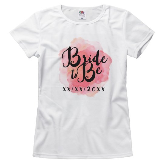 540x540 Watercolor Bride To Be Ladies Relaxed Fit Basic Promo T Shirt - Watercolor Bride