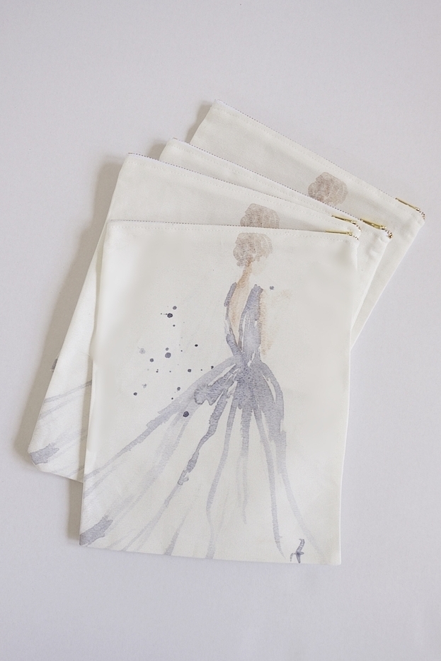 623x934 Watercolor Bride Zip Bag Carol Hannah - Watercolor Bride