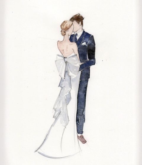 480x557 Love The Idea Of A Painting Of The Couple For A Wedding Gift! Nic - Watercolor Bride And Groom