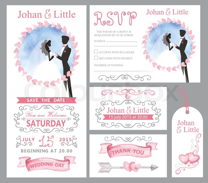 800x704 Watercolor Wedding Invitation Card Pink Hearts,couple Bride,groom - Watercolor Bride And Groom