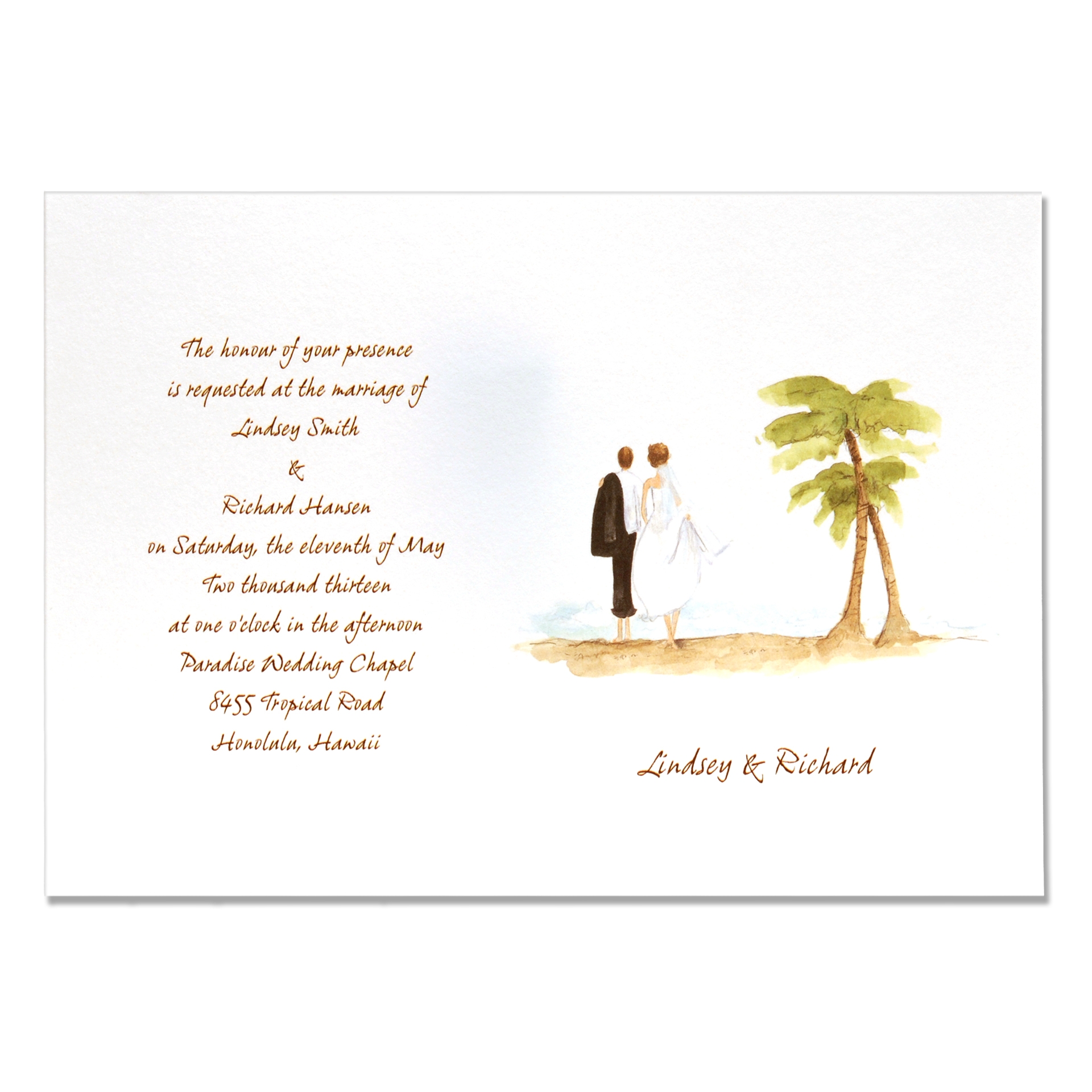 1920x1920 Beach Wedding Invitations - Watercolor Bride And Groom