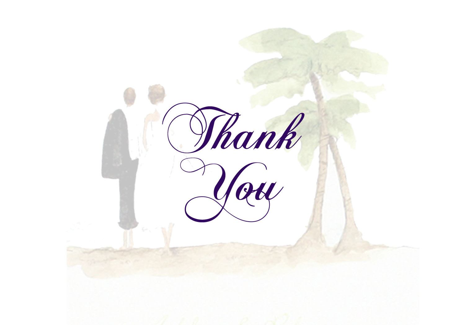 1500x1050 Beach Wedding Invitations - Watercolor Bride And Groom