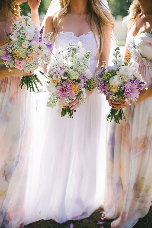 600x900 Watercolor Dresses And Matching Bouquets Wedding Ideas - Watercolor Bridesmaid Dress