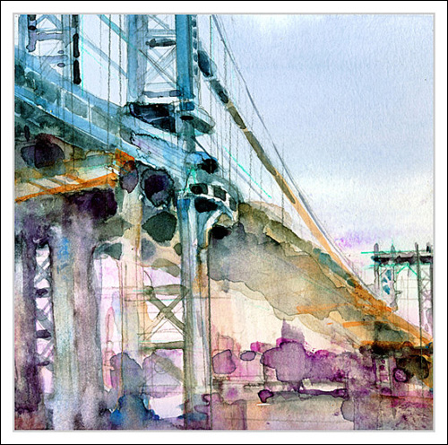 500x496 Dorrie Rifkin Passionate Cityscapes In Watercolor - Watercolor Bridge