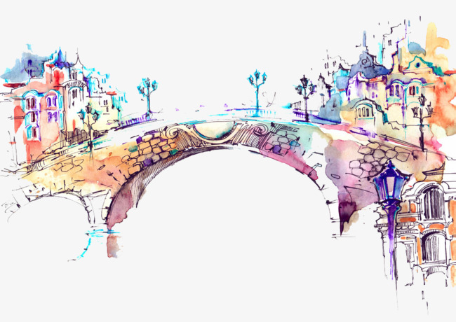 650x460 Watercolor Color Bridge High - Watercolor Bridge