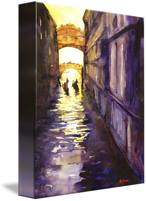472x650 Watercolor Painting Of Bridge Of Sighs Venice, It By Ryan Fox - Watercolor Bridge