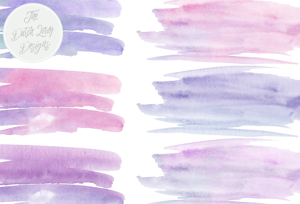 1000x679 Purple Amp Blue Watercolor Brush Stroke Clipart By The Dutch Lady - Watercolor Brush