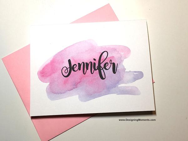 600x450 Watercolor Brush Calligraphy Personalized Note Cards Designing - Watercolor Brush Calligraphy