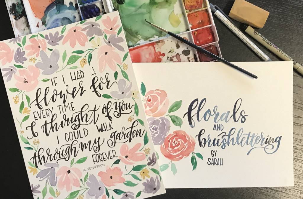 1024x675 Brush Lettering And Watercolor (Group Workshop) - Watercolor Brush Calligraphy