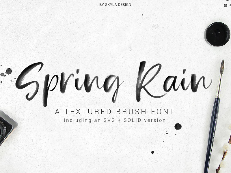 800x600 Springrain Svg Watercolor Brush Font By Fonts Collection - Watercolor Brush Font
