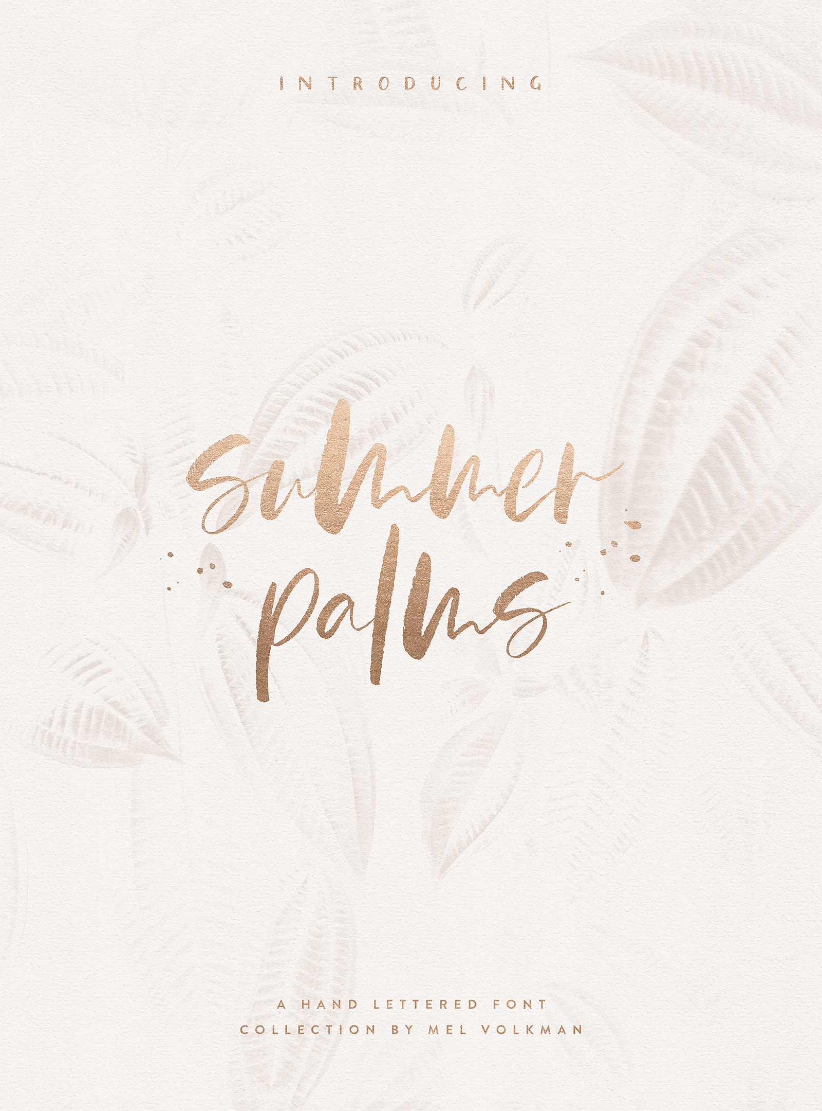 1600x2160 Summer Palms Font Collection Mel Volkman - Watercolor Brush Font