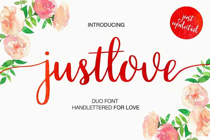 700x467 Watercolor Brush Font Just Love - Watercolor Brush Font