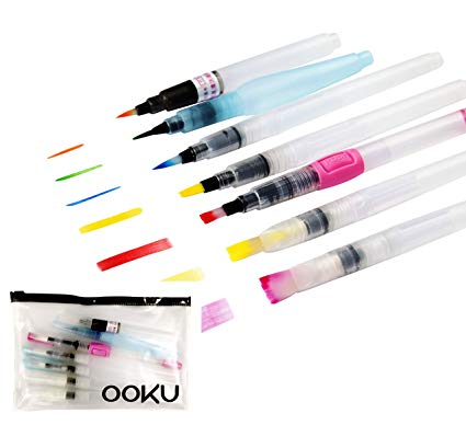 425x388 Ooku Watercolor Brush Pens 7 Piece Set - Watercolor Brush Holder