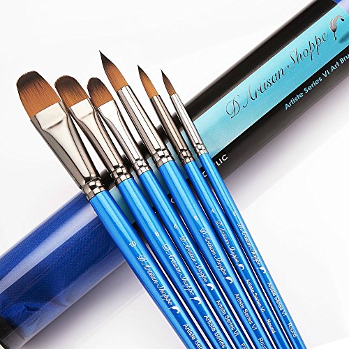 500x500 Watercolor Brushes 6pc Professional Art Set For Acrylic Gouache - Watercolor Brush Holder