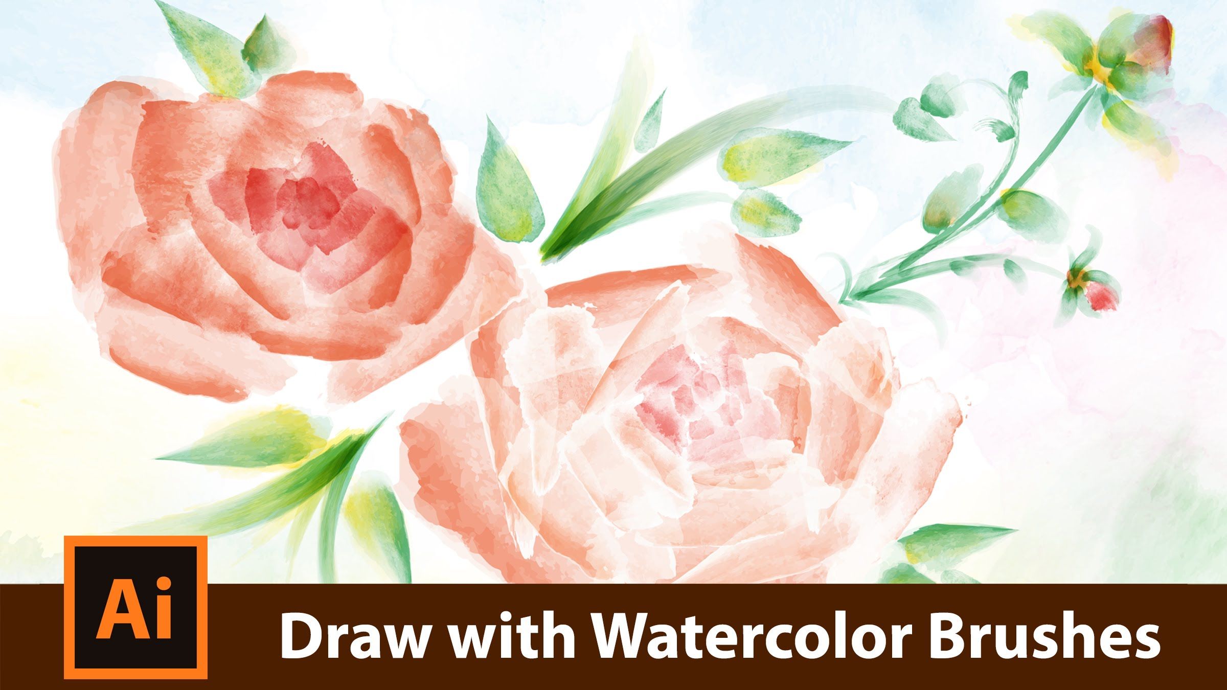 2400x1350 How To Draw With Watercolor Brushes In Adobe Illustrator - Watercolor Brush Illustrator