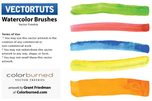 300x200 A Huge Compilation Of 60 Free Illustrator Brushes - Watercolor Brush Illustrator