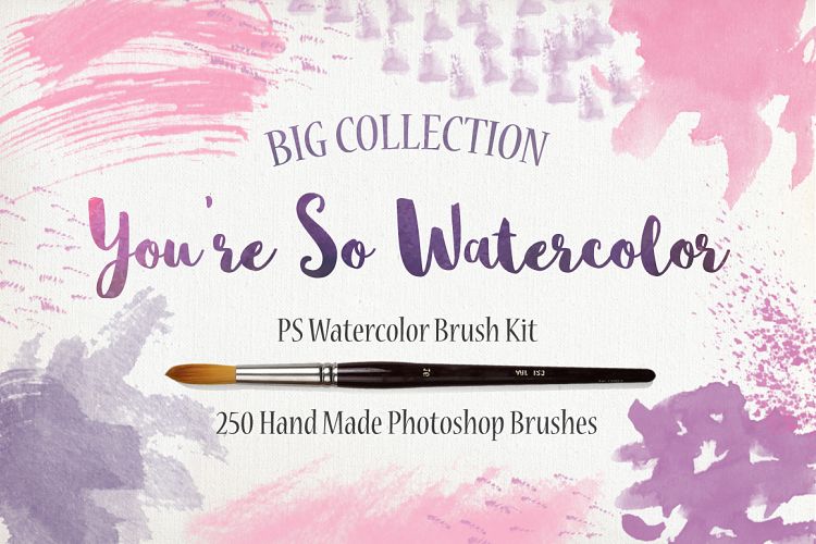 750x500 Ps Watercolor Brush Kit 250 Brushes - Watercolor Brush Ps