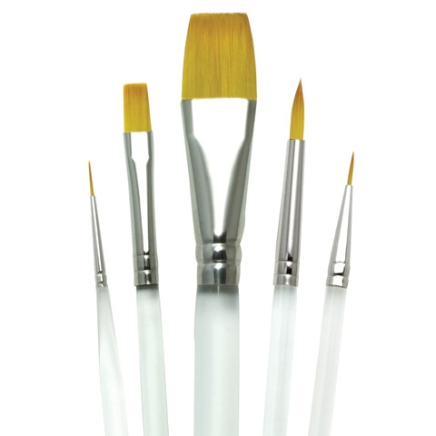 480x480 Aqualon Acrylicwatercolor Brush Sets 5 Brush Setfilbert 4, 10 - Watercolor Brush Set For Beginners