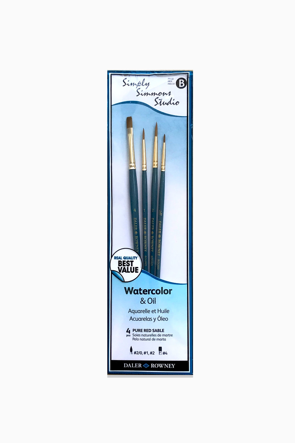 1000x1501 Simply Simmons 4 Watercolor Brush Set Arteria - Watercolor Brush Set For Beginners