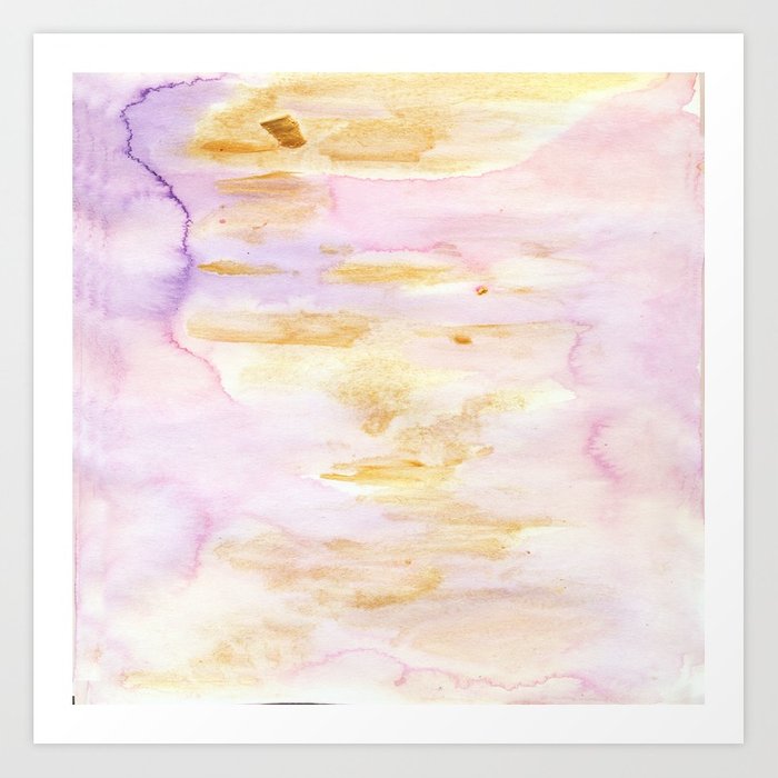 700x700 Modern Pink And Gold Watercolor Brush Strokes Art Print By - Watercolor Brush Strokes
