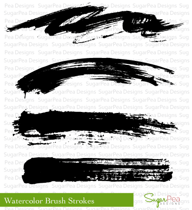 388x424 Watercolor Brush Strokes Sugarpea Designs - Watercolor Brush Strokes