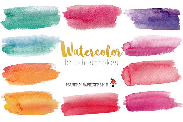 642x427 Watercolor Brush Strokes Clip Art Hand Painted Watercolor Etsy - Watercolor Brush Strokes