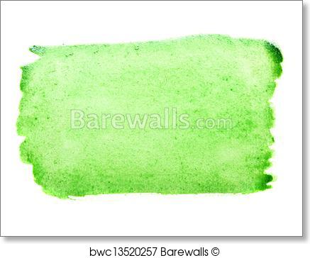 437x364 Art Print Of Green Watercolor Brush Stroke Barewalls Posters - Watercolor Brush Strokes