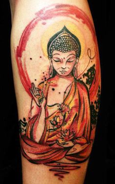 236x377 Buddha Tattoo On Back - Watercolor Buddha Tattoo