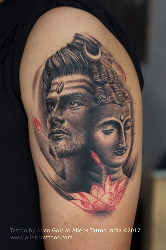 550x825 Lord Shiva - Watercolor Buddha Tattoo