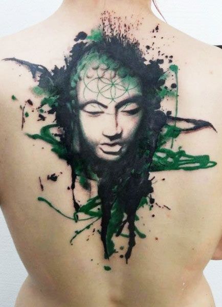 434x600 Tattoosgreen Tattoo Watercolor Buddha - Watercolor Buddha Tattoo