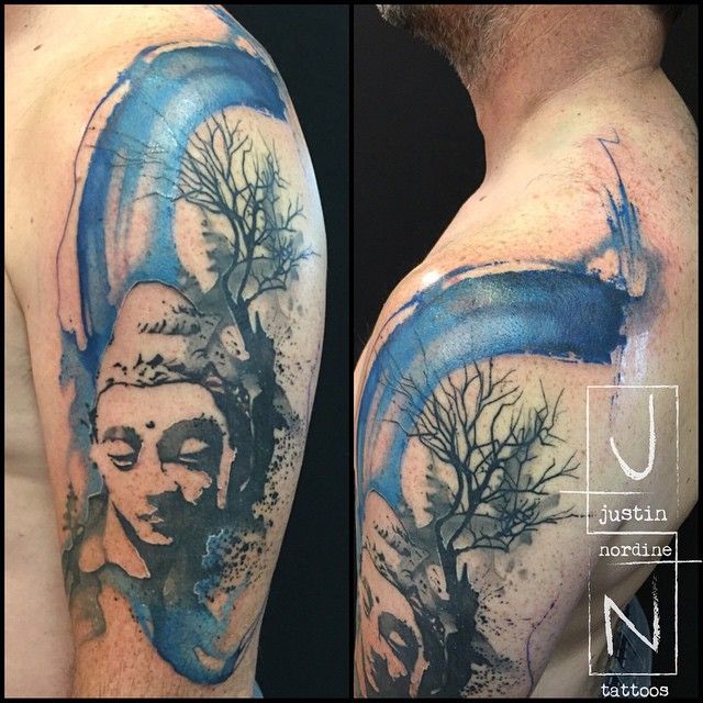640x640 Tumblr Nh26i3f3gb1s6c33xo1 1280.jpg Tattoos - Watercolor Buddha Tattoo