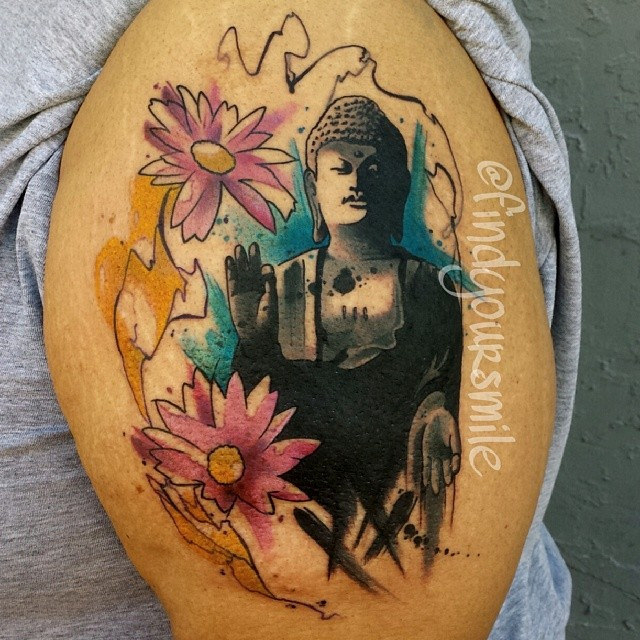 640x640 Watercolor - Watercolor Buddha Tattoo