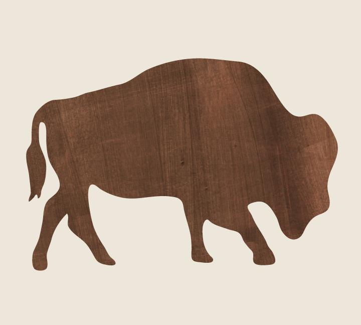 720x648 Buffalo Wall Decal - Watercolor Buffalo